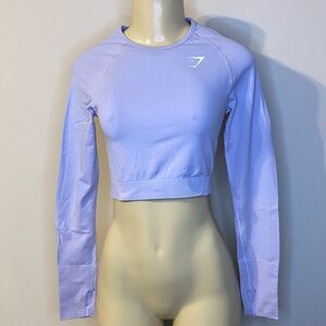Women's Purple Long Sleeve Crop Top Size M